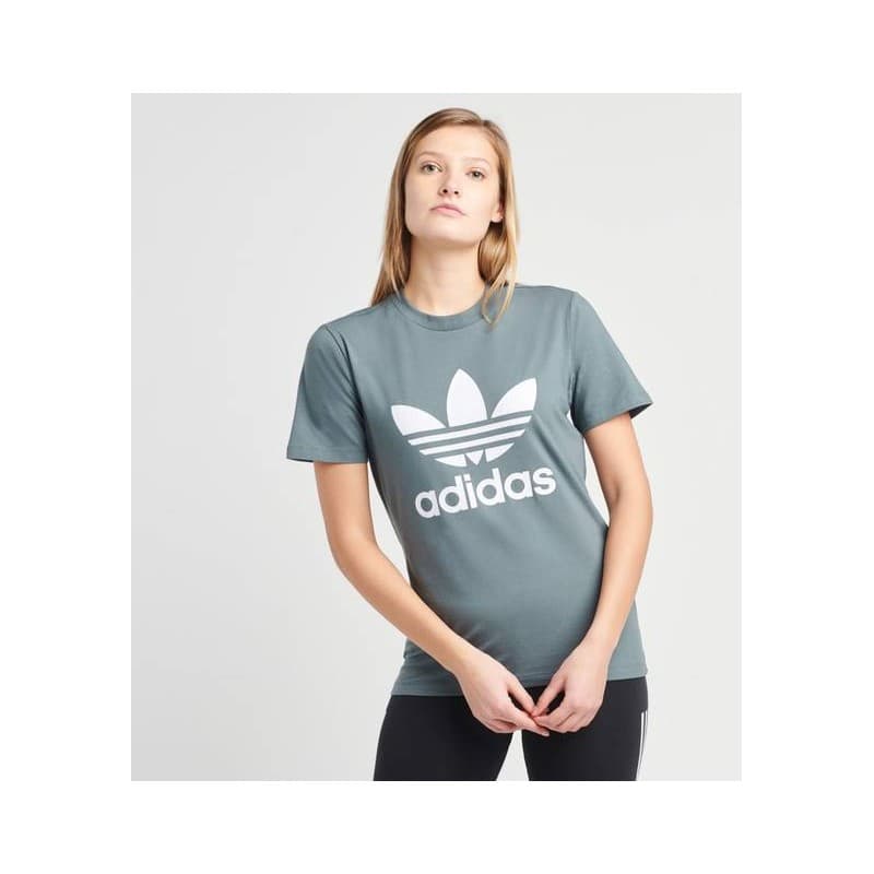 adidas Women's Classics Trefoil T-Shirt - تيشيرت اديداس كلاسيك تريفول للنساء لون رمادي
