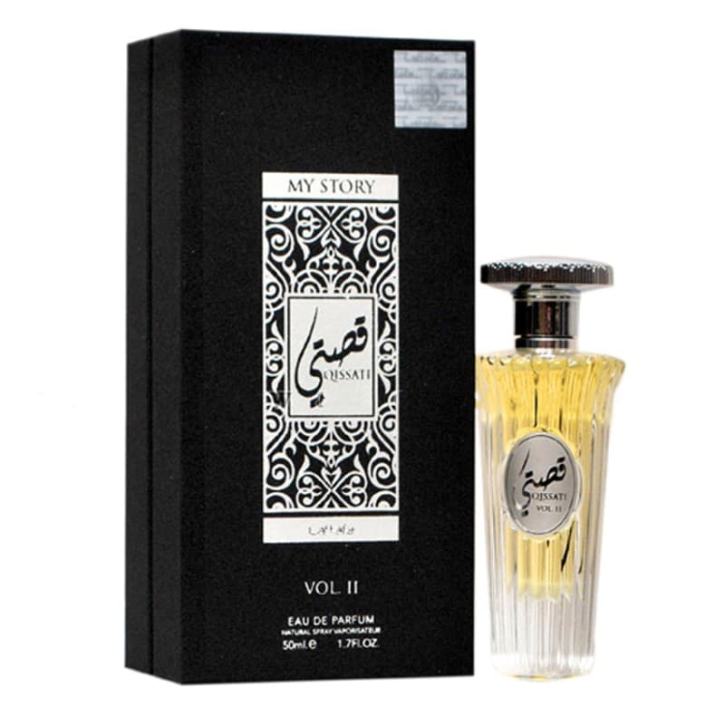 عطر قصتي  أسود ماي ستوري من لطافة للنساء سعة 50 مل | My Story Qissati Vol. II  By Lattafa Perfumes for Women 50 ML