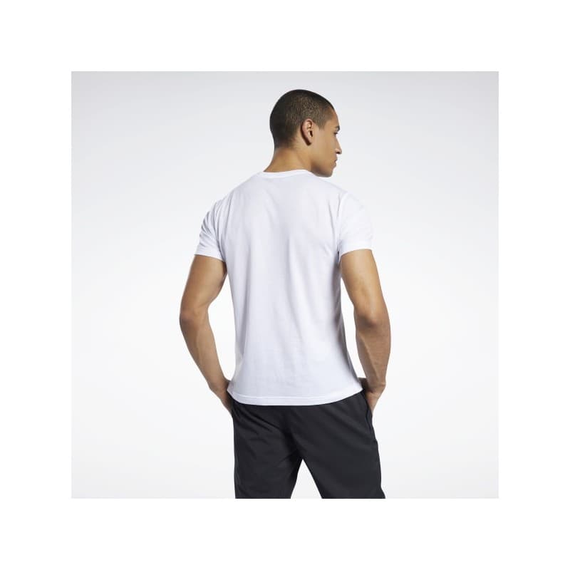 Reebok Mens' Graphic Series Linear Logo T-Shirt- تيشيرت ريبوك جرافيك سيريس ليينر للرجال لون أبيض