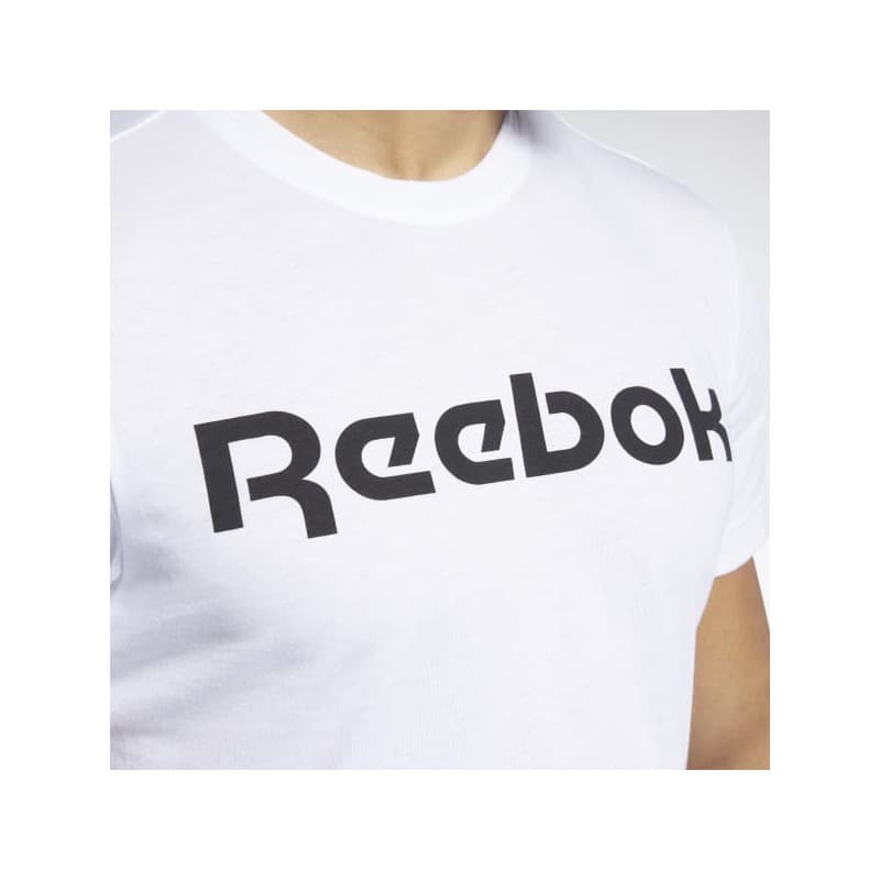 Reebok Mens' Graphic Series Linear Logo T-Shirt- تيشيرت ريبوك جرافيك سيريس ليينر للرجال لون أبيض