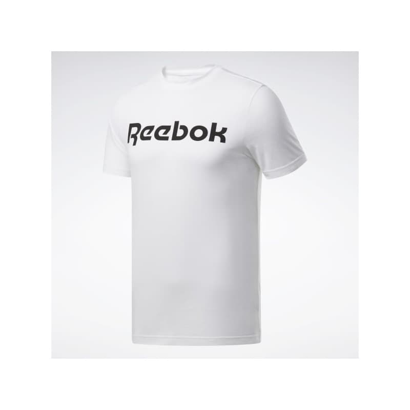 Reebok Mens' Graphic Series Linear Logo T-Shirt- تيشيرت ريبوك جرافيك سيريس ليينر للرجال لون أبيض