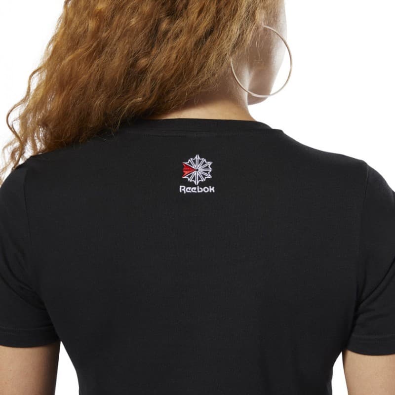 تيشيرت ريبوك كلاسيك لوجو برينتد للنساء لون أسود - Reebok Women's Classics Logo Printed Short Sleeve T-Shirt- Black