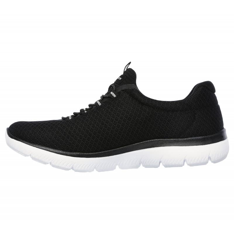 Skechers Women's Summits Shoes حذاء سكيتشرز سوميتس للنساء لون أسود ونعل أبيض