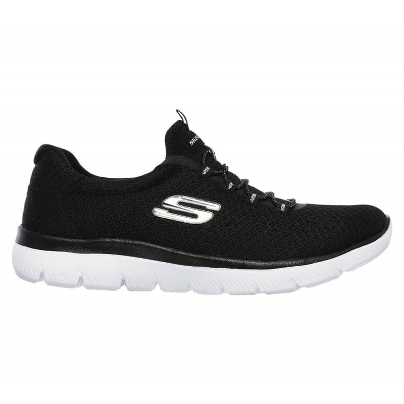 Skechers Women's Summits Shoes حذاء سكيتشرز سوميتس للنساء لون أسود ونعل أبيض
