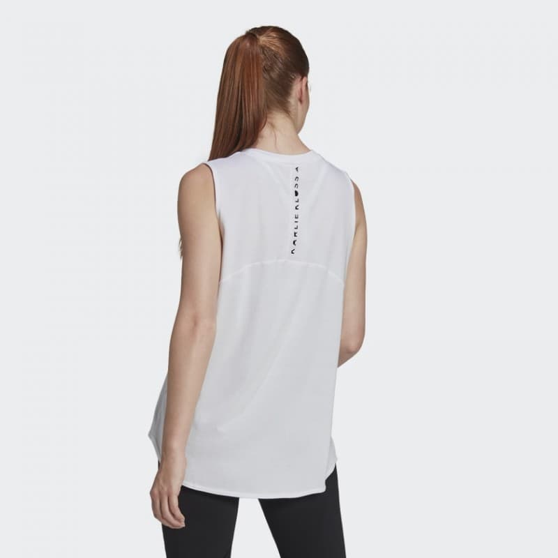 adidas Women's Karlie Kloss Loose Tank Top - White- توب تانك اديداس كارلي كلوس للنساء لون أبيض