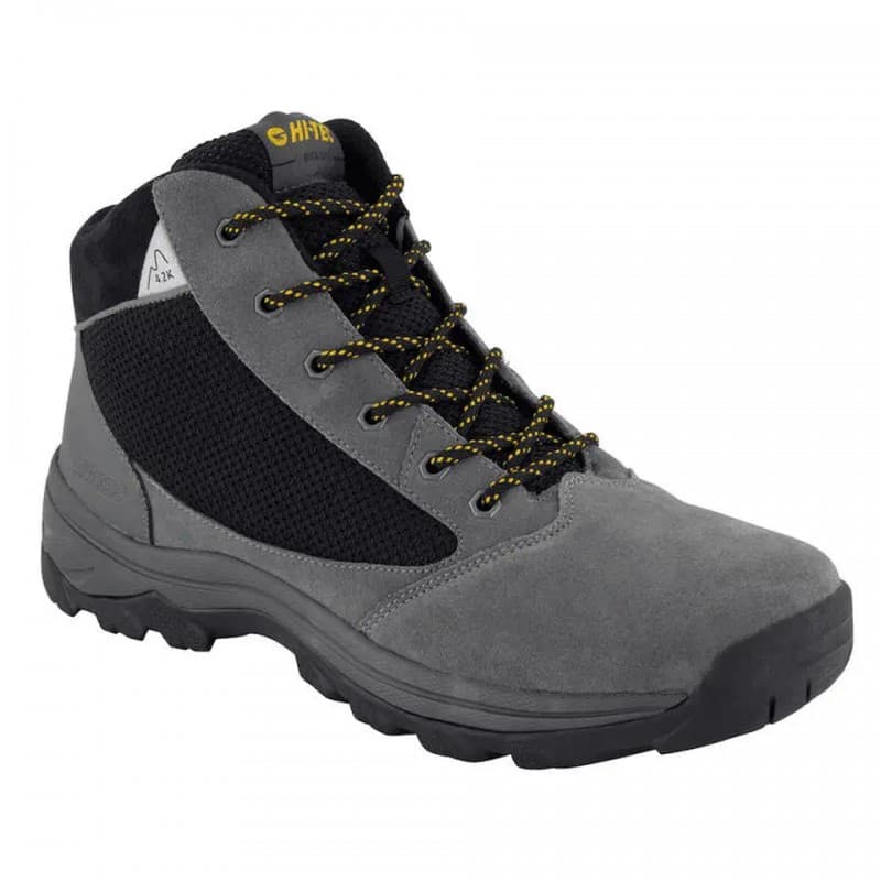 Hi-Tec Gannet Peak 4.2K Suede WP Hiking Shoes  حذاء جانت بييك 2.4 كيه ورتر بروف من هاي-تيك لون رمادي وأسود