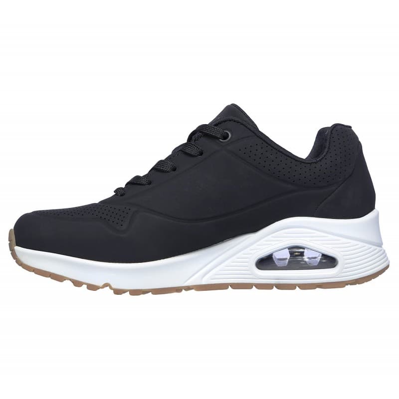 حذاء سكيتشرز أونو – ستاند اون اير للنساء لون أسود ونعل أبيض- Skechers Women's Uno - Stand on Air Shoes