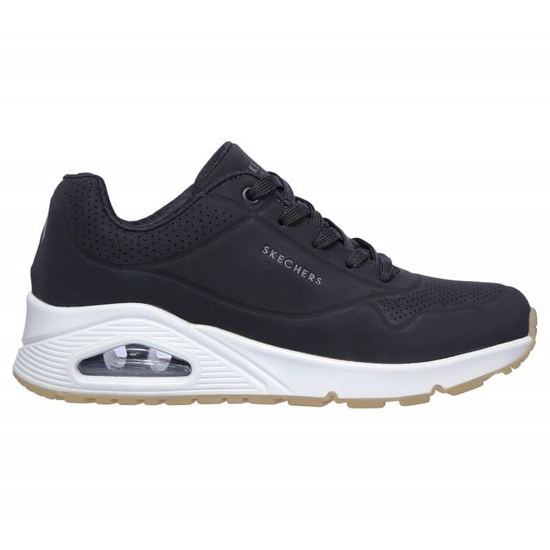 حذاء سكيتشرز أونو – ستاند اون اير للنساء لون أسود ونعل أبيض- Skechers Women's Uno - Stand on Air Shoes