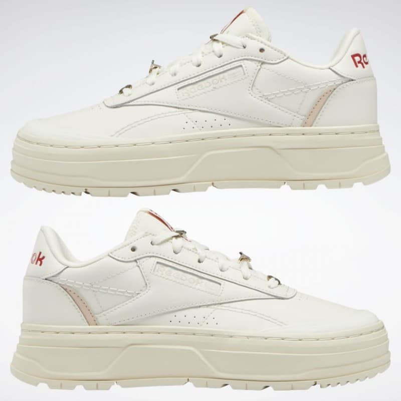 حذاء ريبوك كلوب سي دبل جيو للنساء لون طحيني - Reebok Women's Club C Double GEO Shoes 