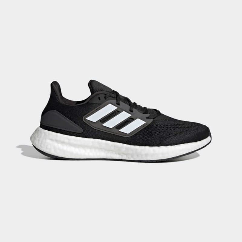 adidas Mens' Pureboost 22 Shoes - Black- حذاء اديداس بيور بوست 22 للرجال لون أسود ونعل أبيض