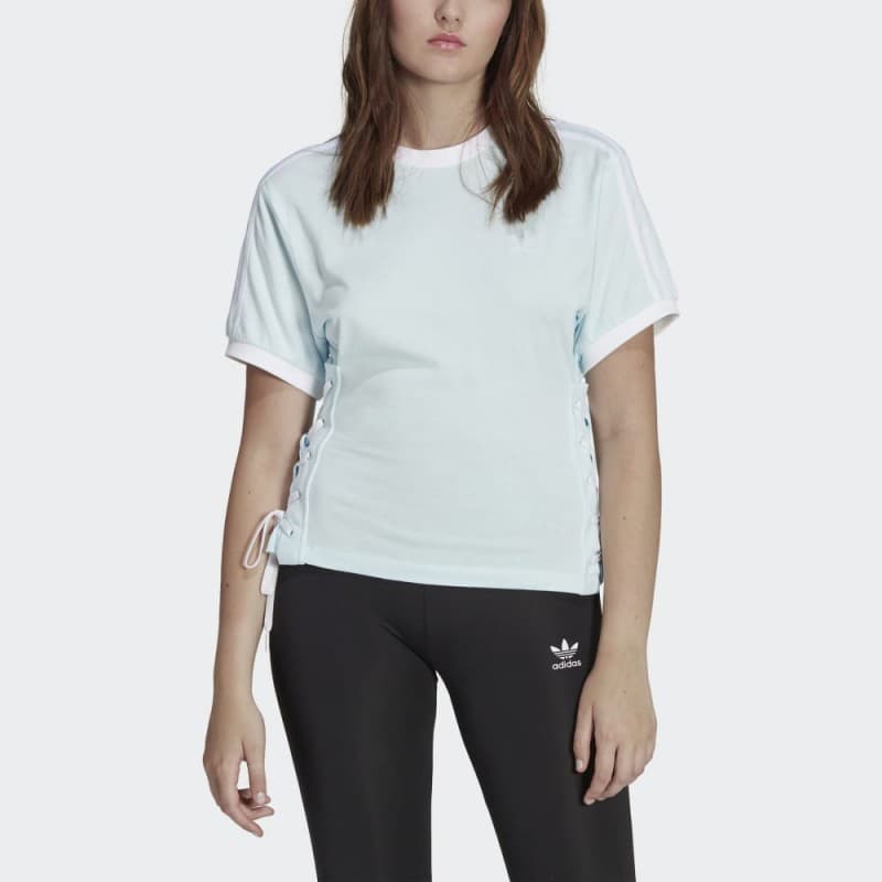 adidas Womens' Always Original Laced Tee - Blue- تيشيرت اديداس أورجينال ليسد للنساء لون أزرق فاتح