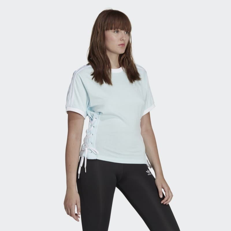 adidas Womens' Always Original Laced Tee - Blue- تيشيرت اديداس أورجينال ليسد للنساء لون أزرق فاتح