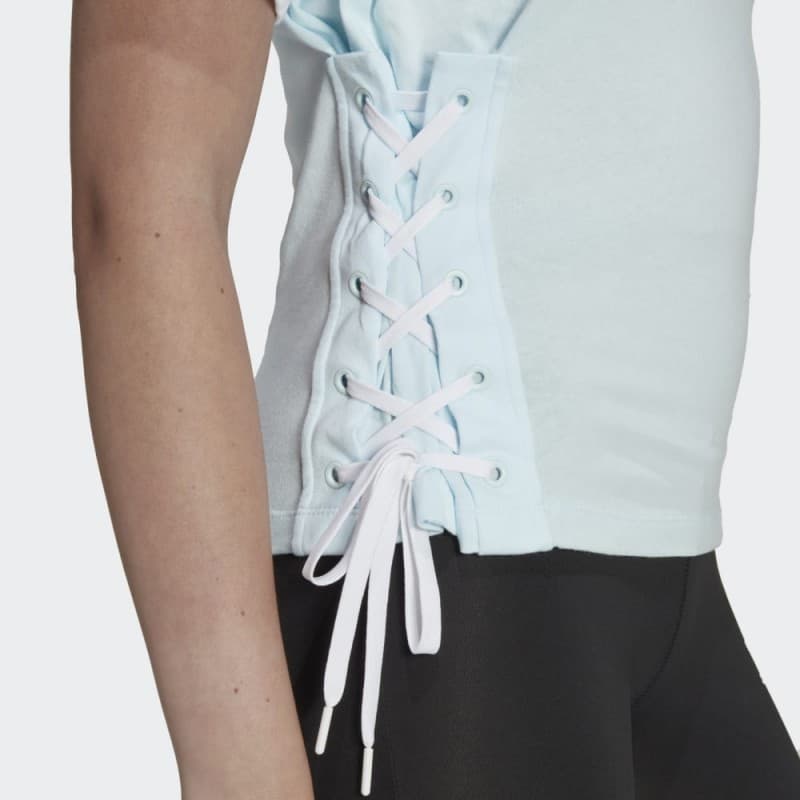 adidas Womens' Always Original Laced Tee - Blue- تيشيرت اديداس أورجينال ليسد للنساء لون أزرق فاتح