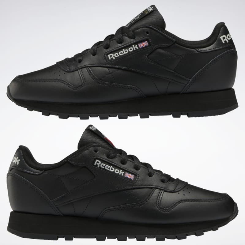 Reebok Unisex' Classic Leather Shoes- حذاء ريبوك كلاسيك ليذر للجنسين لون أسود