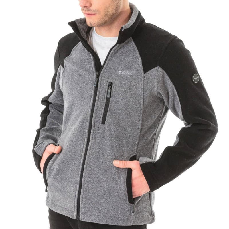 Hi-Tec Monar Full Zip Fleece Jacket  جاكيت مونار فل فليس من هاي-تيك لون أسود ورمادي
