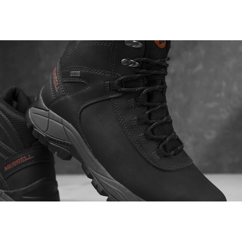 Merrell Men's Vego Mid Leather Waterproof Shoes - حذاء ميريل جلد فيجو ميد ووتر بروف للرجال لون أسود 