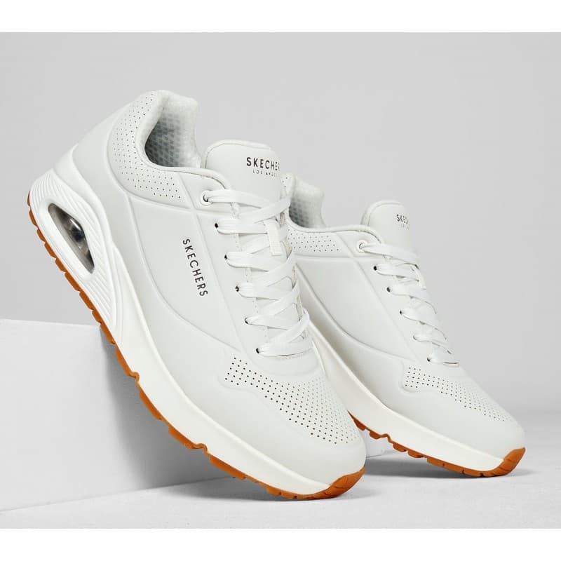 Skechers Men's Uno - Stand On Air Shoes - حذاء سكيتشرز أونو ستاند اون اير للرجال لون أبيض 