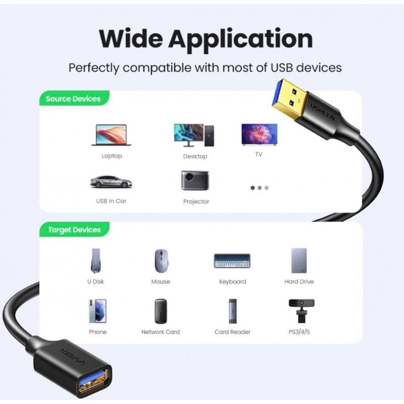 وصلة تطويلة usb 3m متر