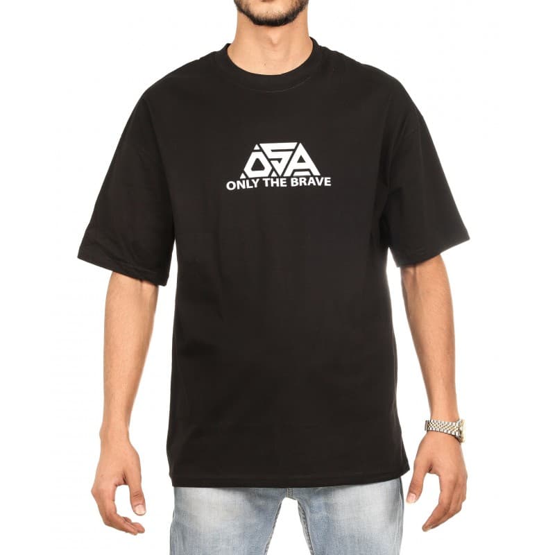 تيشيريت شبابي اوفر سايز قطن لون اسود من OSA