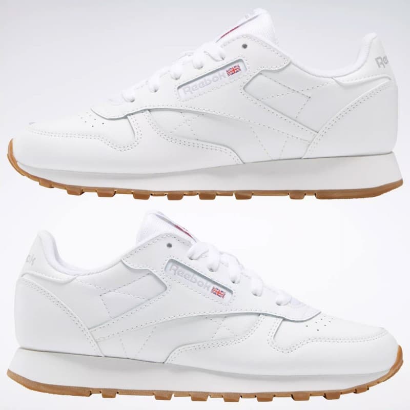 Reebok Classic Leather Shoes - Grade School- حذاء ريبوك كلاسيك ليذر لون ابيض