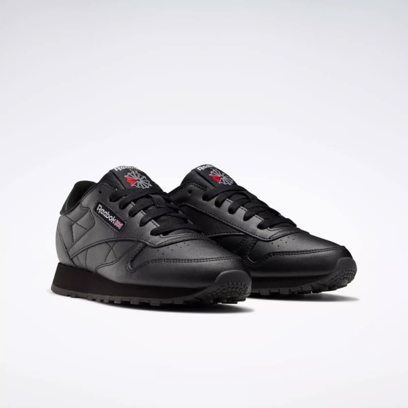 Reebok Classic Leather Shoes - Grade School- حذاء ريبوك كلاسيك ليذر لون اسود