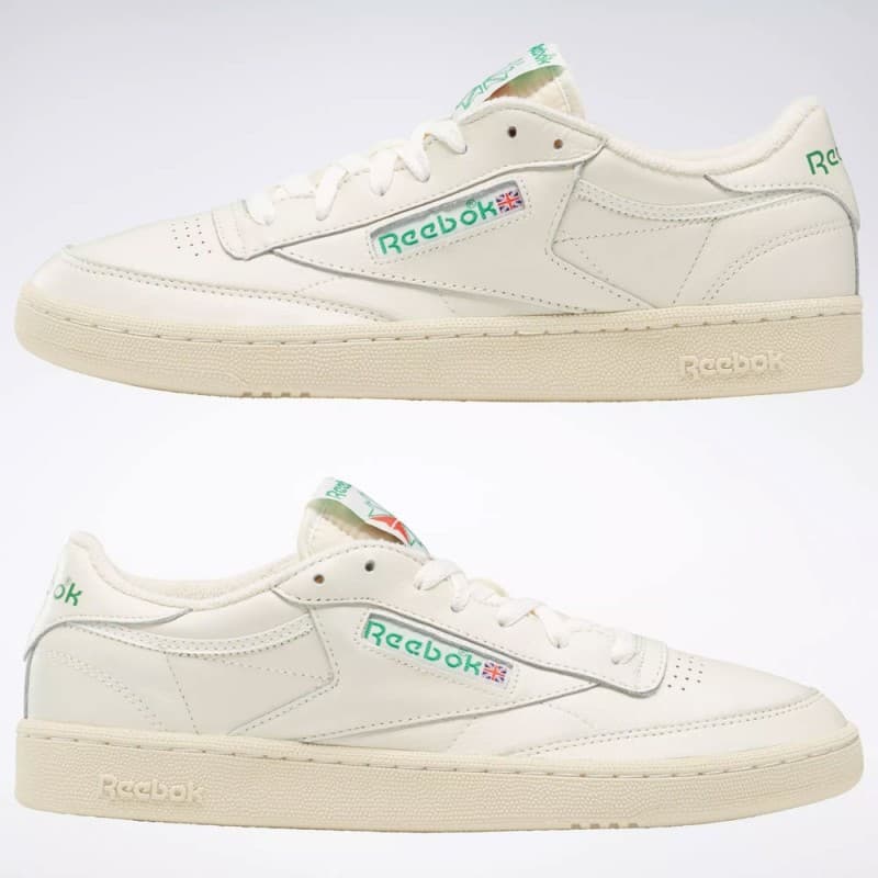 Reebok Unisex' Club C 85 Vintage Shoes - Chalk- حذاء ريبوك كلوب سي 85 فانتيج للجنسين لون أبيض طحيني