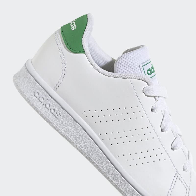  adidas Unisex Advantage K Lifestyle Court Lace Shoes - White- حذاء اديداس أدفانتدج  كيه لايف ستايل كورت للجنسين لون أبيض