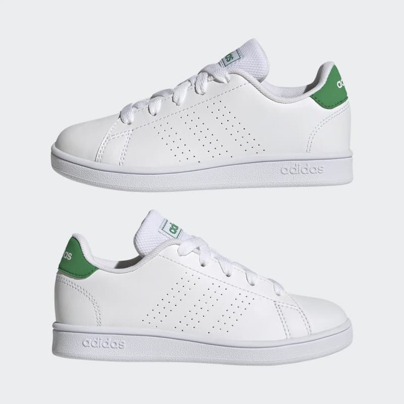  adidas Unisex Advantage K Lifestyle Court Lace Shoes - White- حذاء اديداس أدفانتدج  كيه لايف ستايل كورت للجنسين لون أبيض