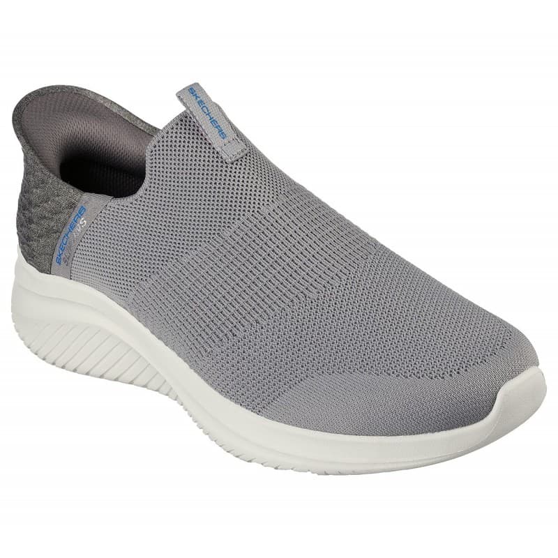 Skechers Men's Slip-ins: Ultra Flex 3.0 - Smooth Step Shoes - حذاء سكيتشرز سليب ان: الترا فليكس 3.0 – سموث ستيب للرجال لون رمادي وأبيض