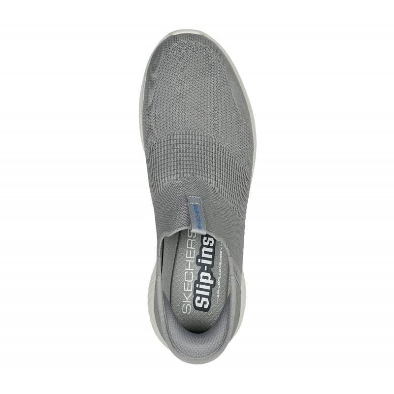 Skechers Men's Slip-ins: Ultra Flex 3.0 - Smooth Step Shoes - حذاء سكيتشرز سليب ان: الترا فليكس 3.0 – سموث ستيب للرجال لون رمادي وأبيض