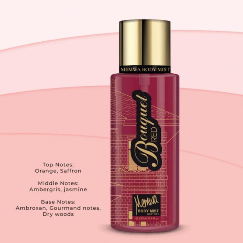 بودي مست بوقيوت ريد من ميموا للنساء سعة 250 مل - Bioquint Red Body Mist By Memwa For Women 250 ML