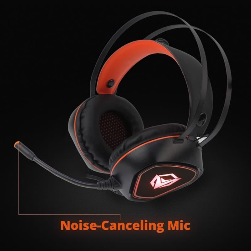 سماعة رأس سلكية من ميشن لون اسود-Meetion Backlit Gaming Headset with Mic - MT-HP020