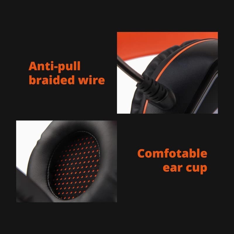 سماعة رأس سلكية من ميشن لون اسود-Meetion Backlit Gaming Headset with Mic - MT-HP020