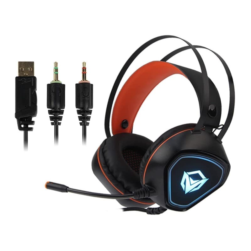 سماعة رأس سلكية من ميشن لون اسود-Meetion Backlit Gaming Headset with Mic - MT-HP020
