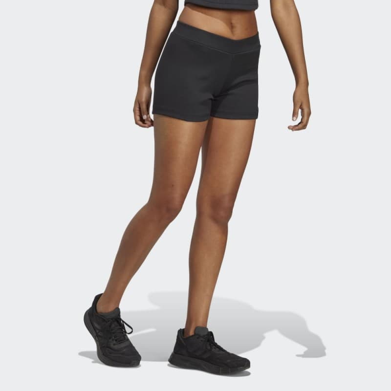 adidas Lounge Rib Booty Shorts - Black- شورت اديداس للنساء لون أسود