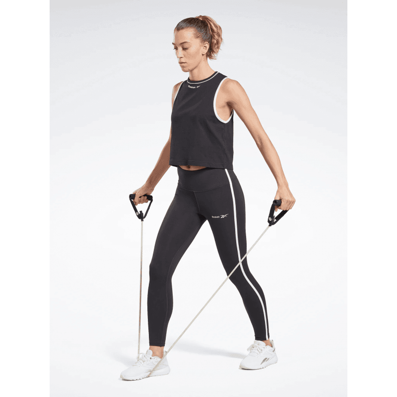 Reebok Women's Identity Energy High-Rise Leggings- بنطلون ضيق ريبوك ادينتتي اينيرجي للنساء لون أسود