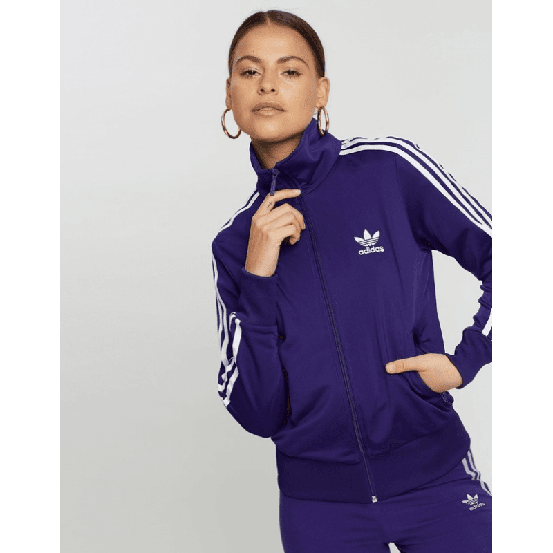 adidas Womens' Originals Firebird Track Jacket Blue- جاكيت اديداس اورجينال فيربرايد للرجال لون بنفسجي