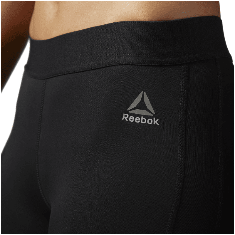Reebok Womens' Comp Tight Solid- بنطلون ضيق رياضي من ريبوك للنساء لون أسود