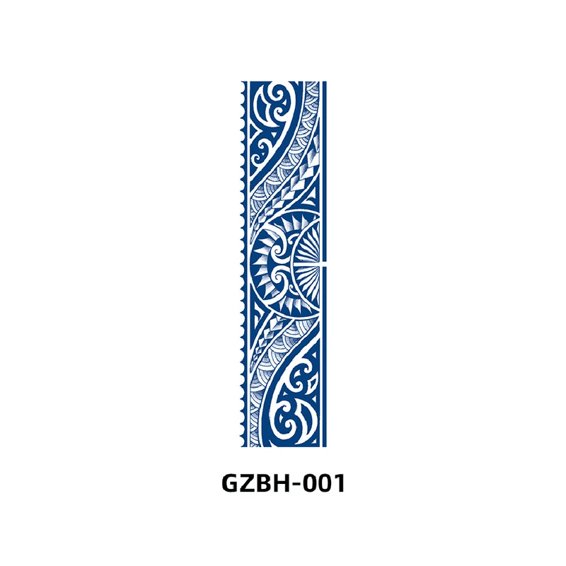تاتو مؤقت 6.4*24 سم لون أزرق بتصميم زخارف