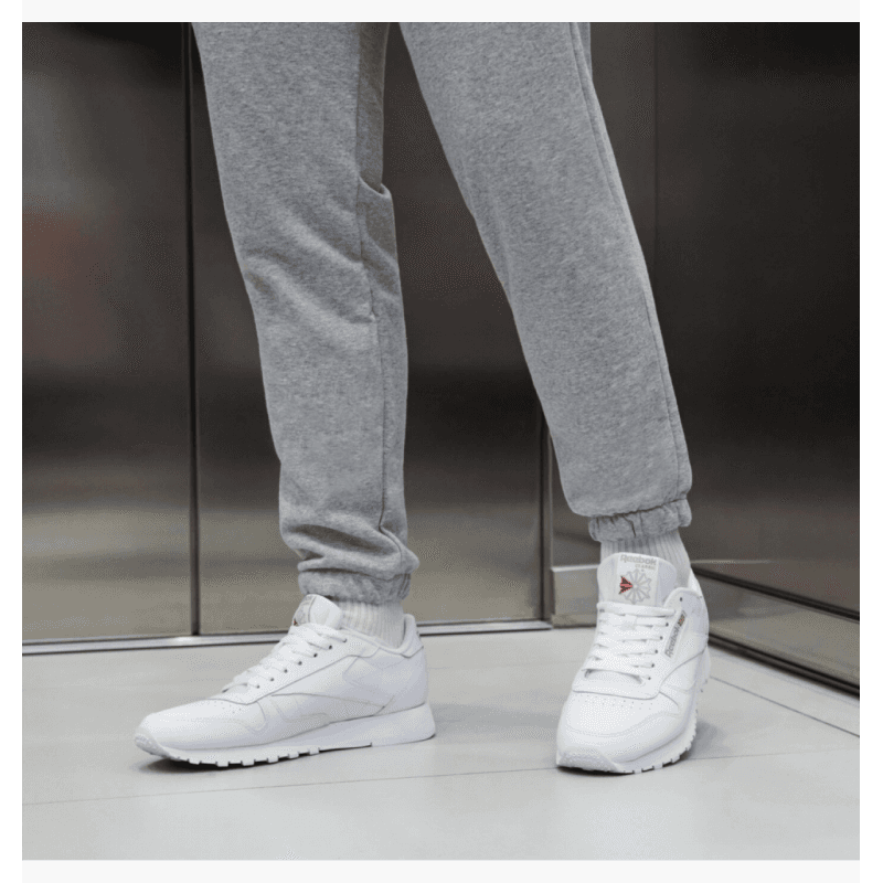 حذاء ريبوك كلاسيك ليذر جلد للجنسين لون أبيض- Reebok Unisex Classic Leathers Shoes