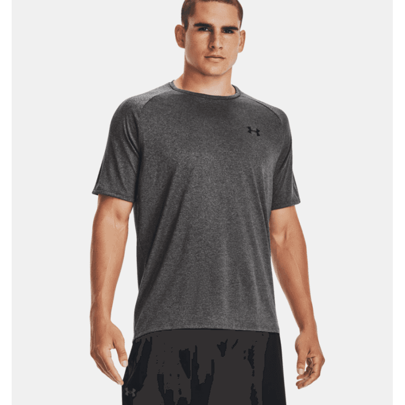  Under Armour Men's UA Tech 2.0 Short Sleeve T-Shirt- تيشيرت اندر ارمور تيك 2.0 للرجال لون رمادي