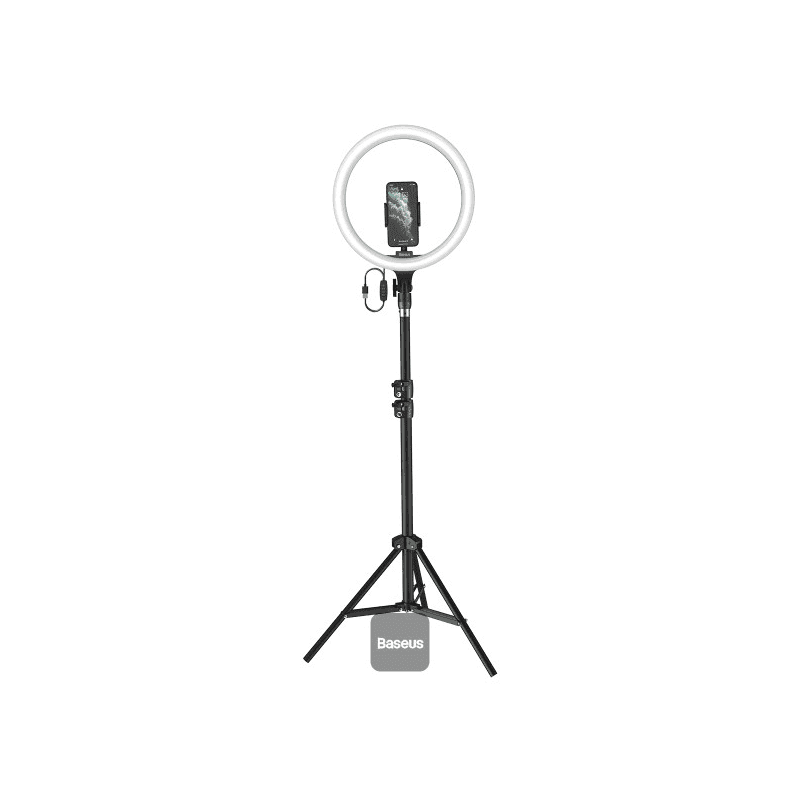 RGP حلقة اضائة ال اي دي دائري مع حامل للهاتف متعدد الالوان من ماركة Baseus