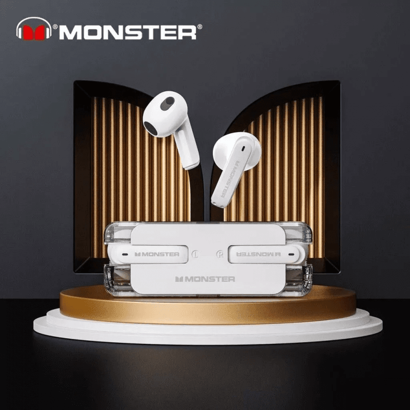 سماعات رأس لاسلكية TWS باللون الأبيض MONSTER XKT08