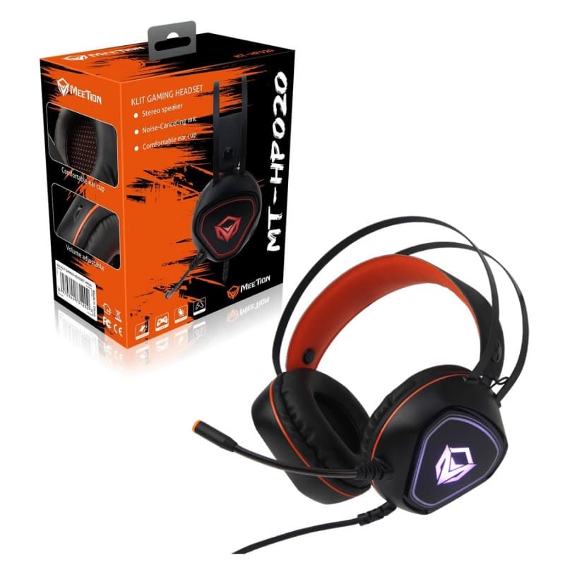 سماعة رأس سلكية من ميشن لون اسود-Meetion Backlit Gaming Headset with Mic - MT-HP020