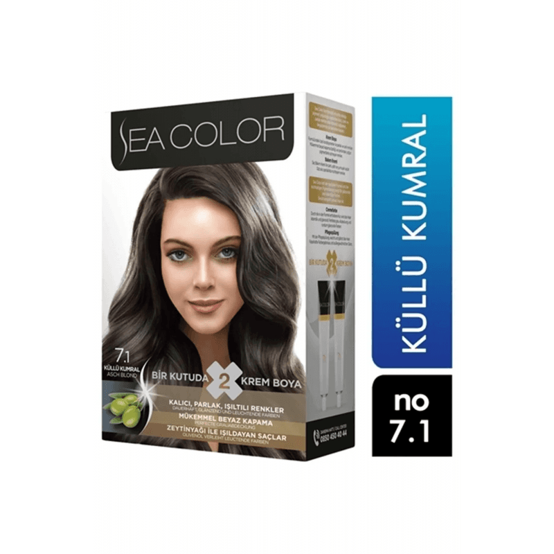 SEA COLOR صبغة شعر اشقر رمادي 7/1 100مل
