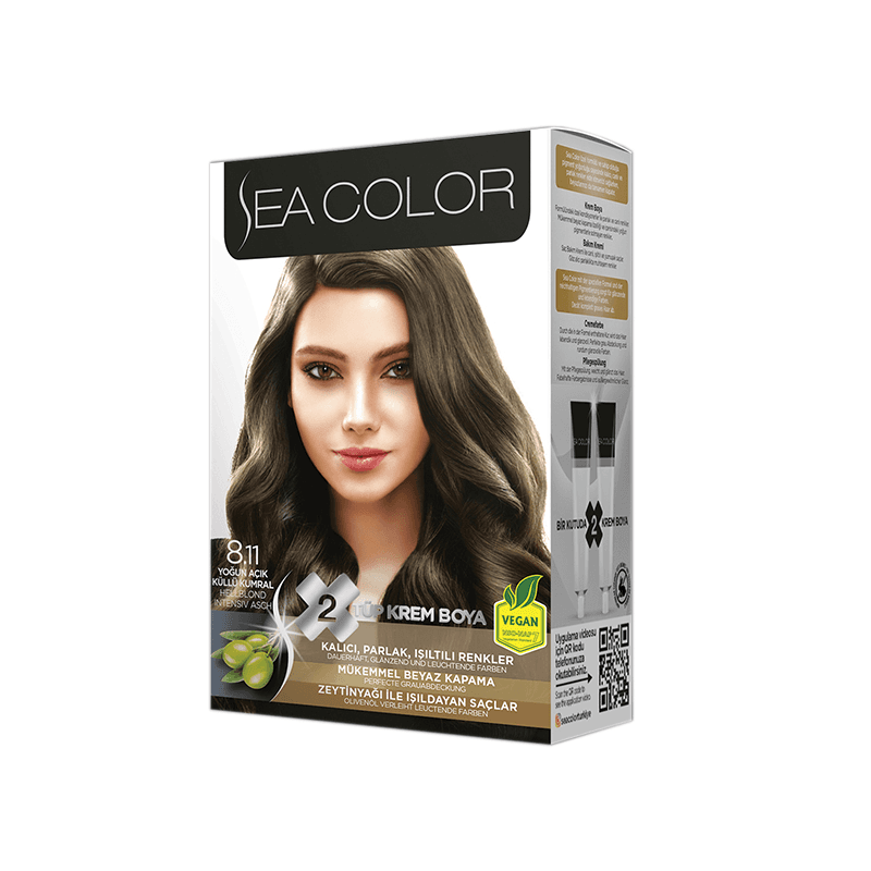 SEA COLOR صبغة شعر اشقر رمادي فاتح 8/1 100مل