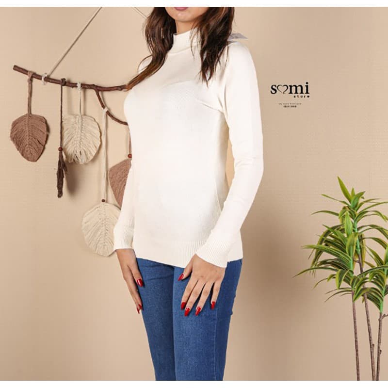 بلوزة خريفية للنساء لون اوف وايت من Sami Boutique