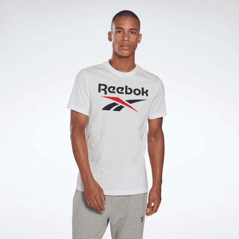 Reebok Mens' Identity Big Logo T-Shirt- تيشيرت ريبوك ادينتتي بيج لوجو للرجال لون أبيض