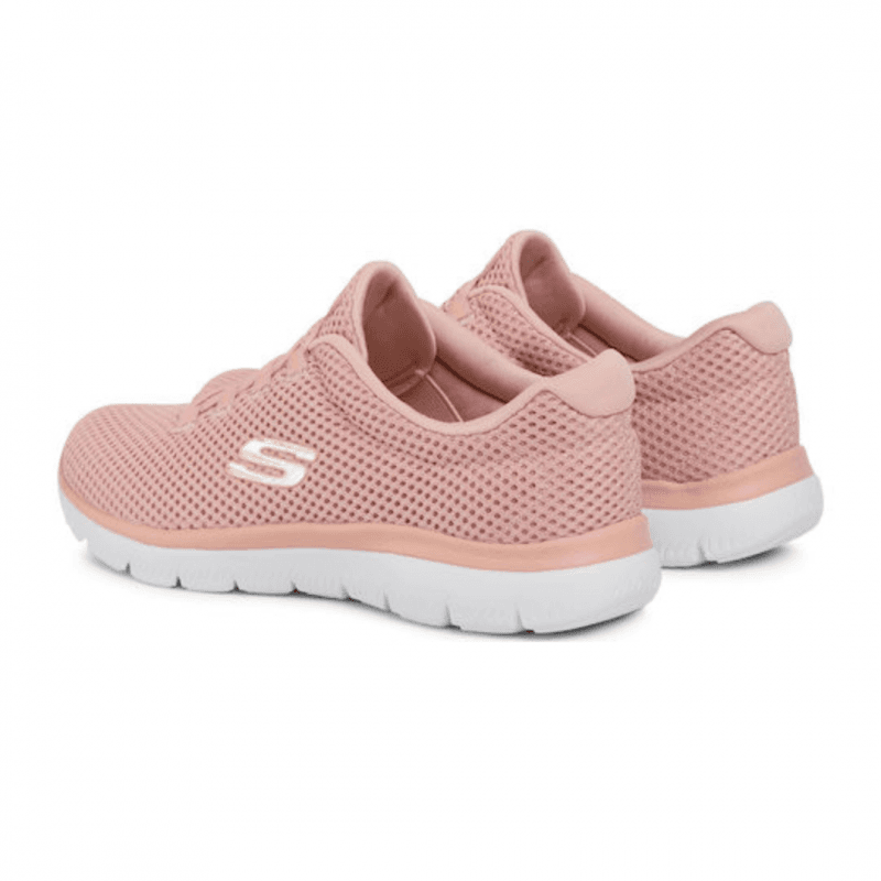 Skechers Women's Summits - Quick Lapse Shoes حذاء سكيتشرز سوميتس كويك لابس للنساء لون زهري ونعل أبيض
