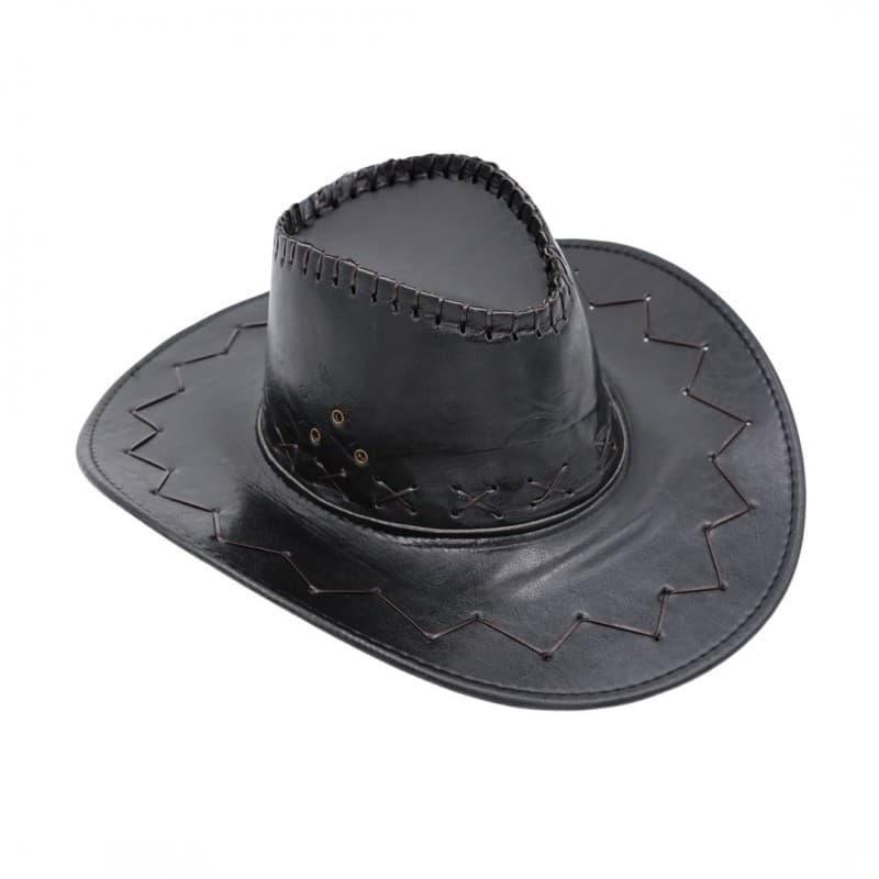 قبعة cowboy جلد للرجال لون أسود